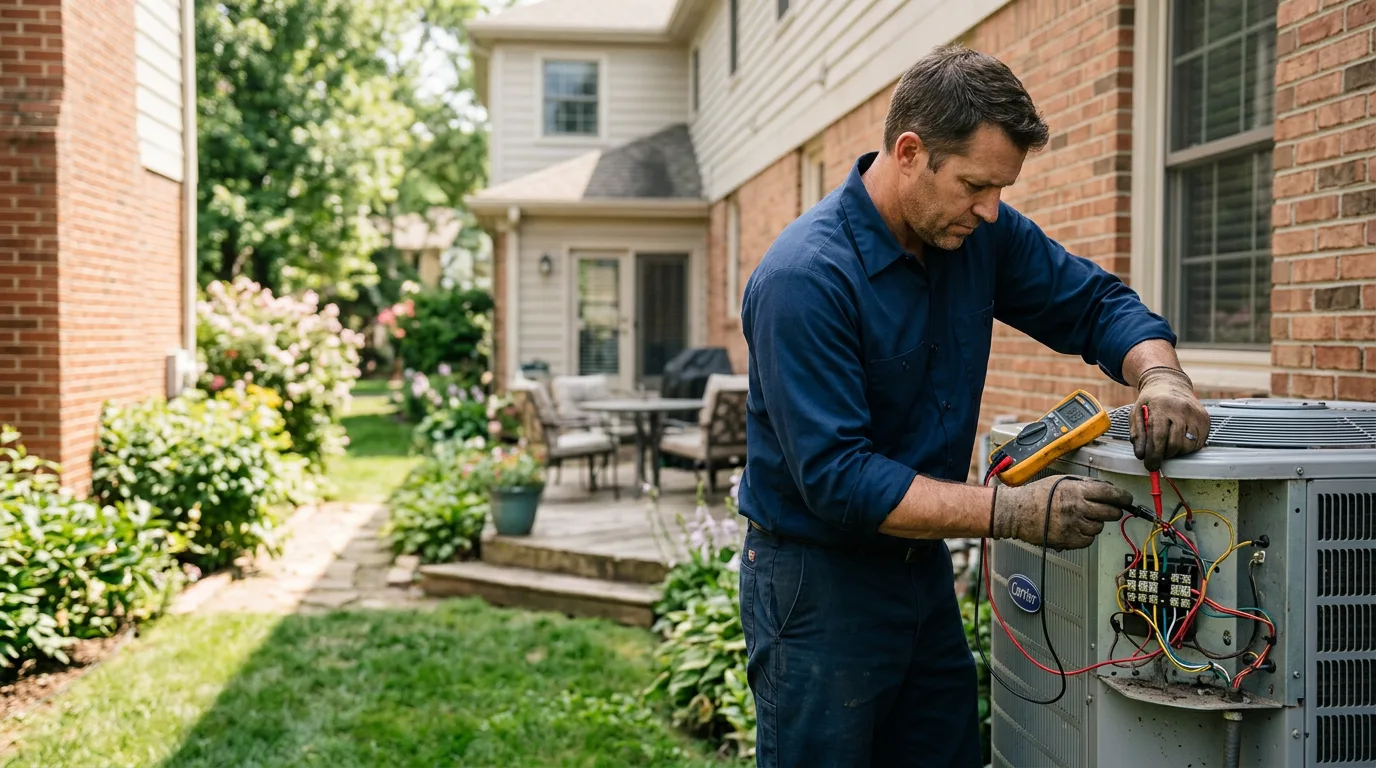HVAC technician working near Cedarville, IL
